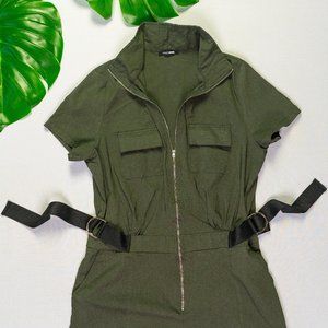 Olive Cargo Romper